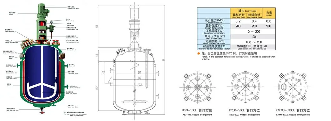 Tanglian Group GL Enamel Emalevyy Reaktor / Crystallizer / Distiller / Evaporator / Polymerizer / Hydrolyzer Glass Lined Reactor